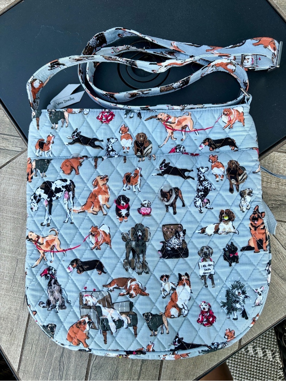 Vera Bradley Trio Zip Hipster Crossbody Bag Purse Dog Best In Show Quilted NWT - Picture 7 of 14